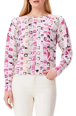 NIC+ZOE Geo Mosaic Sweater Pink Multi at Nordstrom