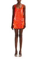 Oscar de la Renta Variegated Paillette Cocktail Dress in Tiger Lily at Nordstrom, Size 6