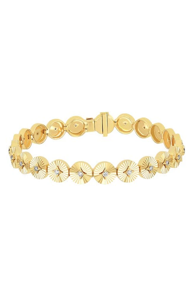 EF Collection Diamond Disc Eternity Bracelet in 14K Yellow Gold at Nordstrom