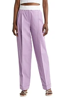 NACKIYÈ Gentlewoman Pleated High Waist Cotton Gabardine Trousers Lilac at Nordstrom, Us