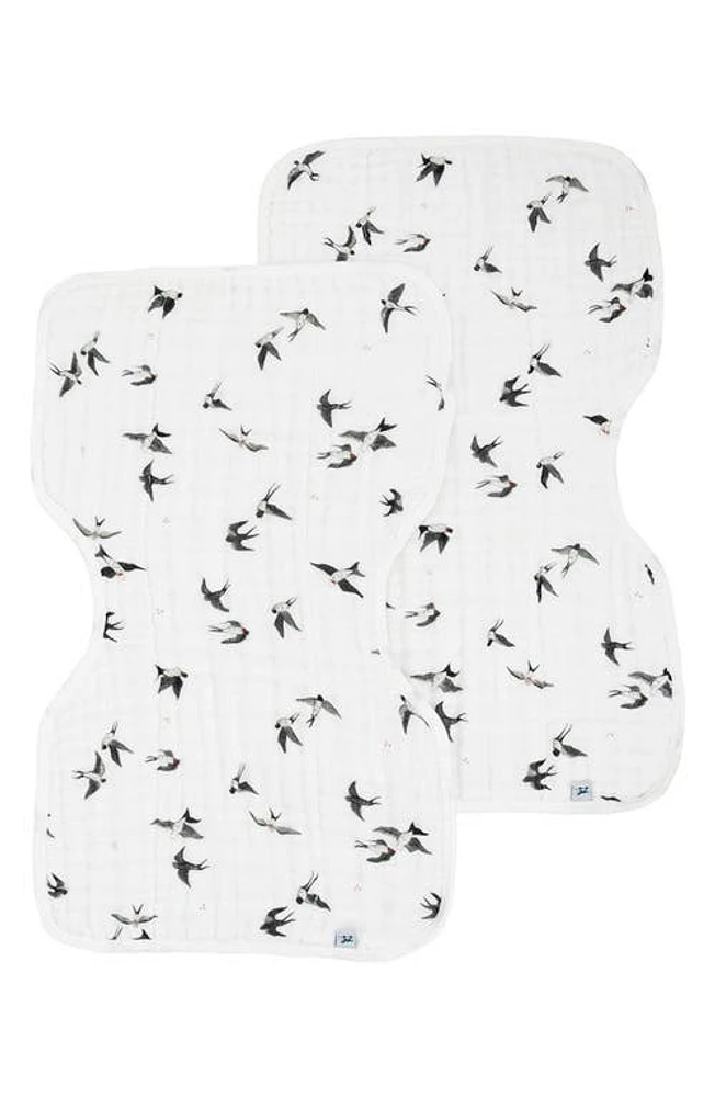 little unicorn Organic Cotton Muslin Burp Cloth in Swallows at Nordstrom