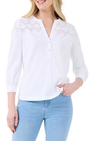 NIC+ZOE Cotton Eyelet Shirt Paper White at Nordstrom,