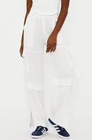 Beach Riot Gianna Cotton & Linen Cargo Pants White at Nordstrom,