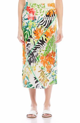 Karen Kane Floral Print Bias Cut Midi Skirt at Nordstrom