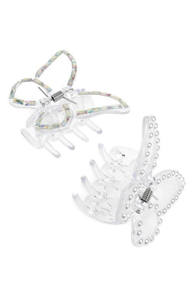 Capelli New York Kids' 2-Pack Butterfly Hair Claw Clips in Clear at Nordstrom