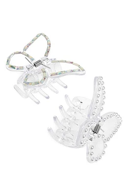 Capelli New York Kids' 2-Pack Butterfly Hair Claw Clips in Clear at Nordstrom