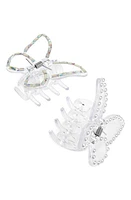 Capelli New York Kids' 2-Pack Butterfly Hair Claw Clips in Clear at Nordstrom