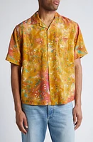 Corridor Tiger Lily Floral Camp Shirt Orange at Nordstrom,