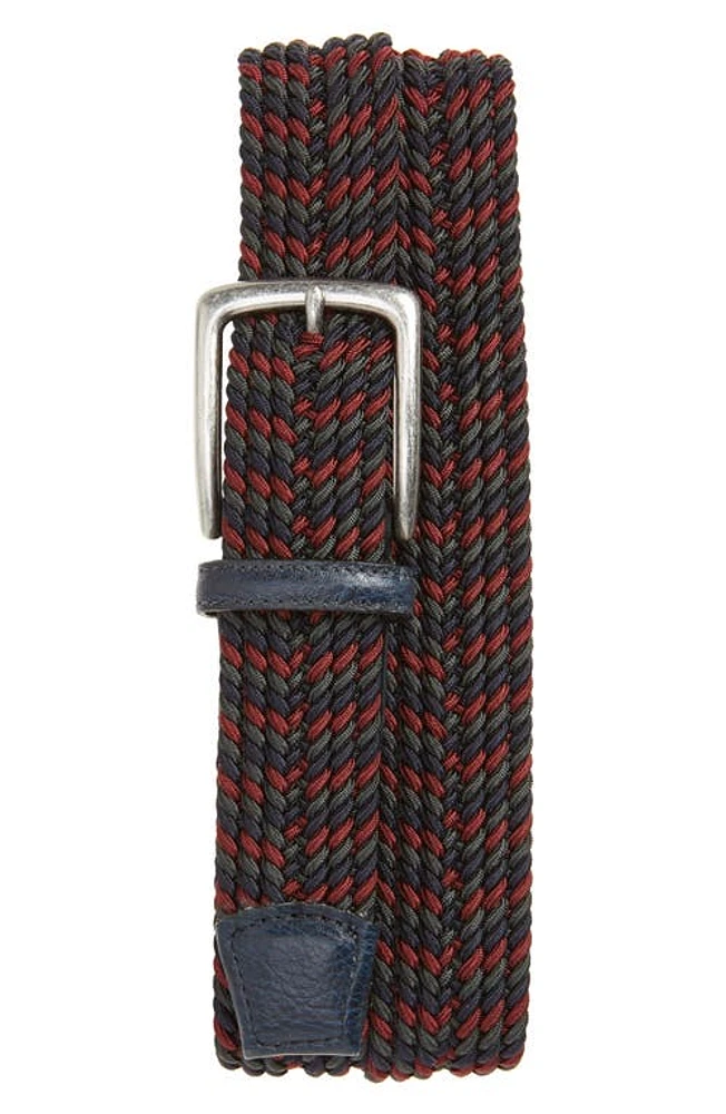 Torino Woven Belt Navy/Burgundy/Grey at Nordstrom,