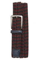 Torino Woven Belt Navy/Burgundy/Grey at Nordstrom,