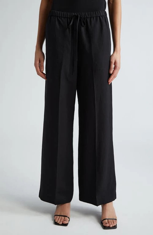 TOTEME Fluid Drawstring Waist Pants in Black at Nordstrom, Size 2 Us