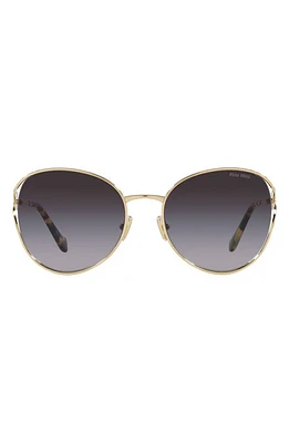 Miu Miu 58mm Gradient Phantos Sunglasses in Gold/Grey Flash at Nordstrom