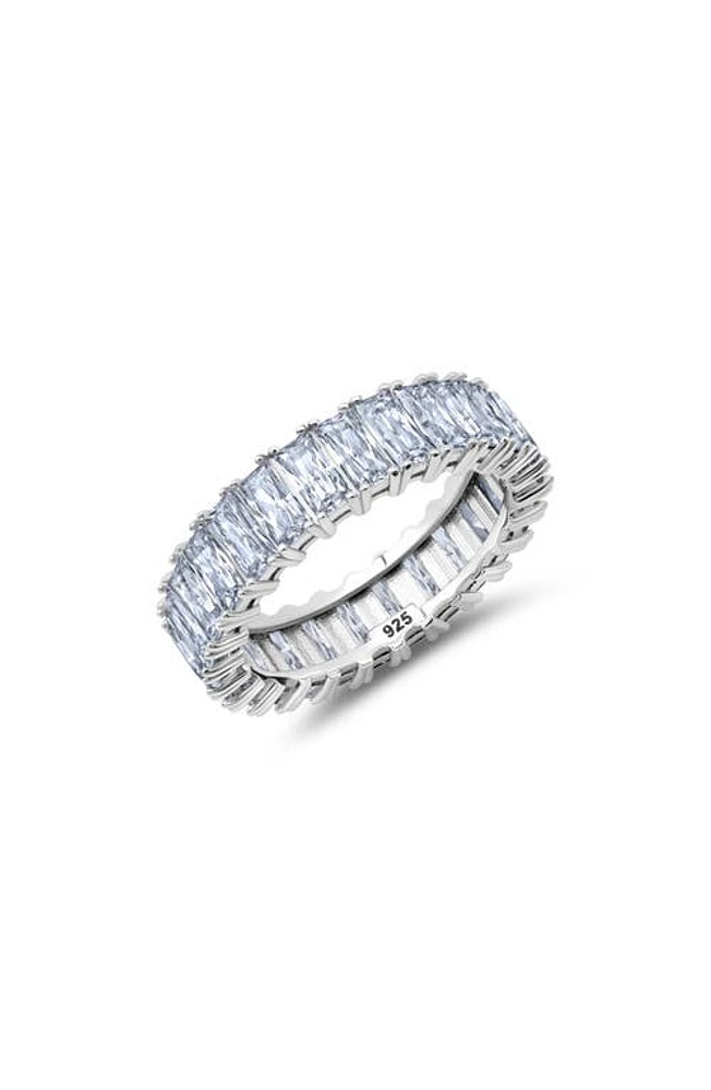 Crislu Baguette Cut Eternity Band Ring in Platinum at Nordstrom, Size 7