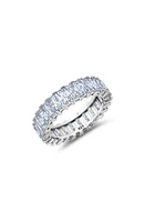 Crislu Baguette Cut Eternity Band Ring in Platinum at Nordstrom, Size 7