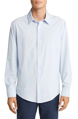 Mizzen+Main Men's Leeward Trim Fit Solid Performance Button-Up Shirt Light Blue at Nordstrom,