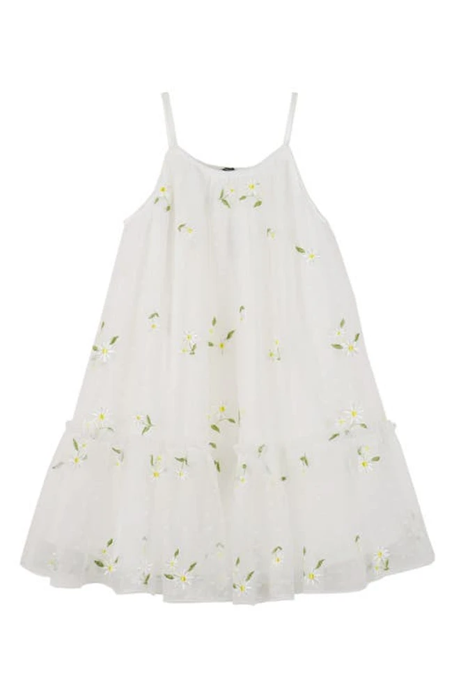 Zunie Kids' Floral Embroidery Dress White at Nordstrom,