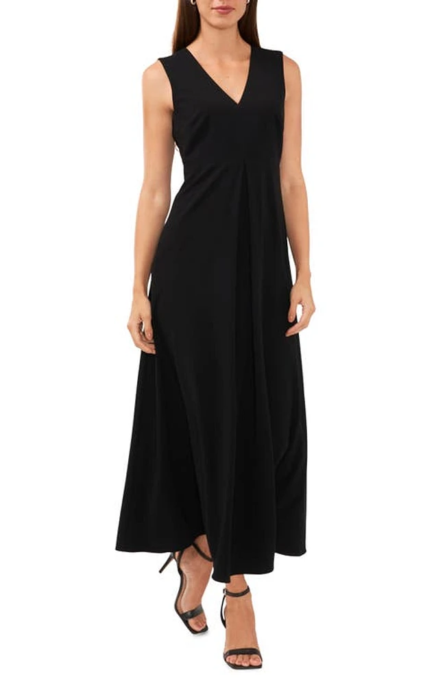 halogen(r) Inverted Pleat Sleeveless Dress Rich Black at Nordstrom,