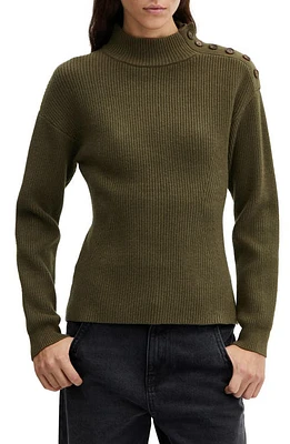 MANGO Shoulder Button Sweater Khaki at Nordstrom,