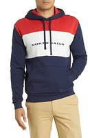 NORTH SAILS Colorblock Cotton Graphic Hoodie Red/Navy/White at Nordstrom,