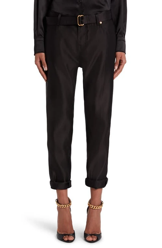 TOM FORD Duchesse Cotton Denim Boyfriend Pants Black at Nordstrom, Us