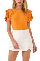 English Factory Ruffle Shoulder Top in Orange at Nordstrom, Size X-Small