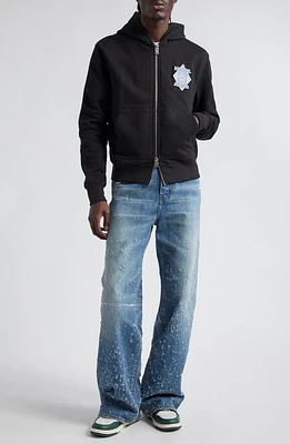 AMIRI Hotel Zip Hoodie Black at Nordstrom,