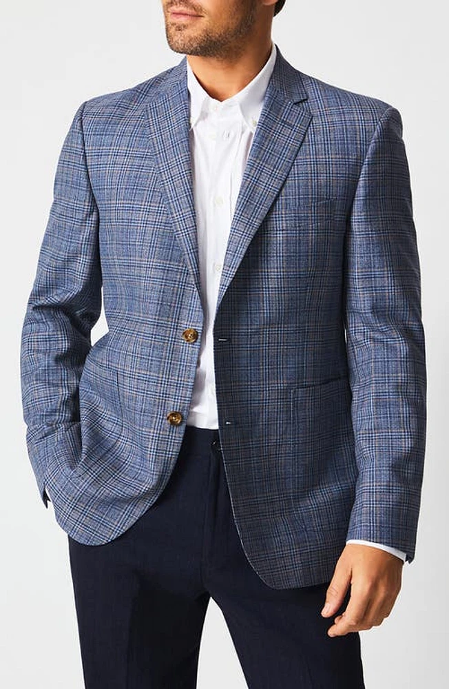 Billy Reid Virgin Wool Blend Sport Coat Blue Plaid at Nordstrom,