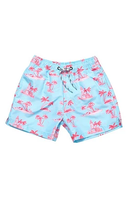 Snapper Rock Kids' Lighthouse Island Swim Trunks Blue at Nordstrom,