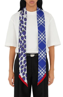 burberry Reversible Print Silk Twilly Scarf in Knight at Nordstrom