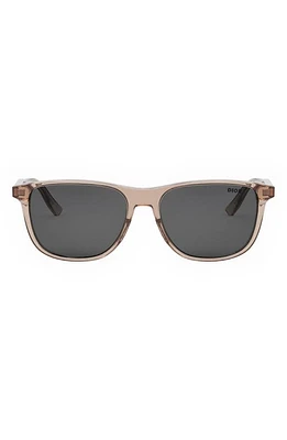 InDior S3I 56mm Rectangular Sunglasses in Shiny Pink /Smoke at Nordstrom