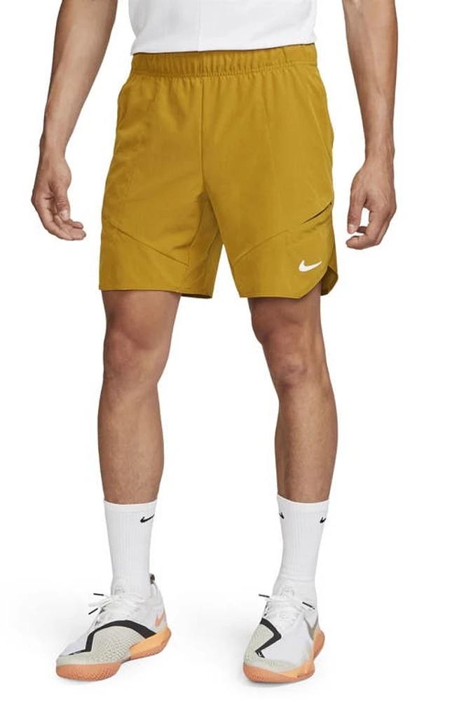 Nike Court Dri-FIT Advantage 7" Tennis Shorts in Bronzine/Lime/White at Nordstrom, Size Xx-Large