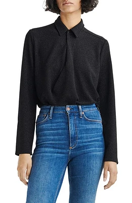 rag & bone Lilith Metallic Shirt in Black at Nordstrom, Size Xx-Small