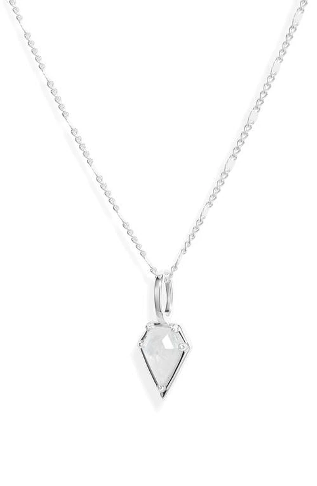 MIRANDA FRYE Marlowe Moonstone Charm Necklace in Silver at Nordstrom