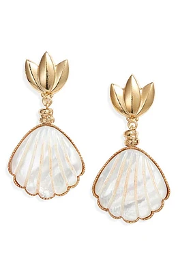 Gas Bijoux Sanibel X O Shell Drop Earrings in White at Nordstrom