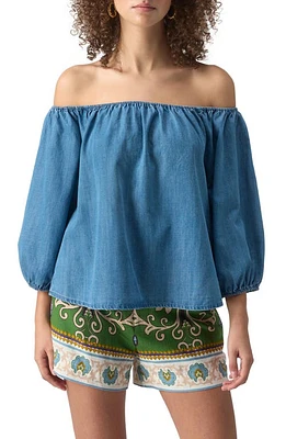 Sanctuary Beach to Bar Off the Shoulder Chambray Top Bit Of Blu at Nordstrom,