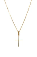 Nadri Cubic Zirconia Cross Pendant Necklace in Gold at Nordstrom