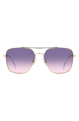 Carrera Eyewear 60mm Gradient Square Sunglasses in Gold Crystal/Mauve Pink at Nordstrom