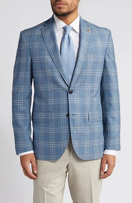 Ted Baker London Karl Slim Fit Soft Constructed Plaid Wool Sport Coat Light Blue at Nordstrom,