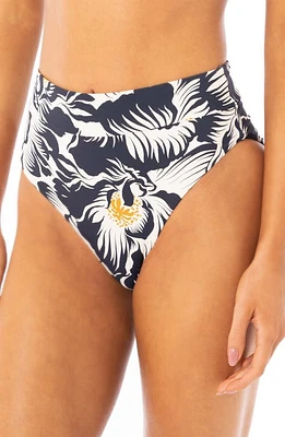 Maaji Delft Suzy Q Reversible High Waist Bikini Bottoms Blue at Nordstrom,