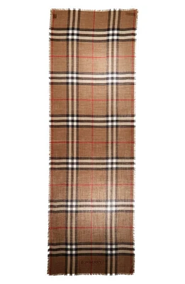 burberry Giant Check Wool & Silk Scarf in Archive Beige/Birch Brown at Nordstrom