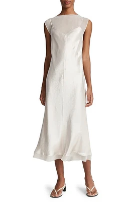 Vince Chiffon & Hammered Satin Slipdress Champagne at Nordstrom,