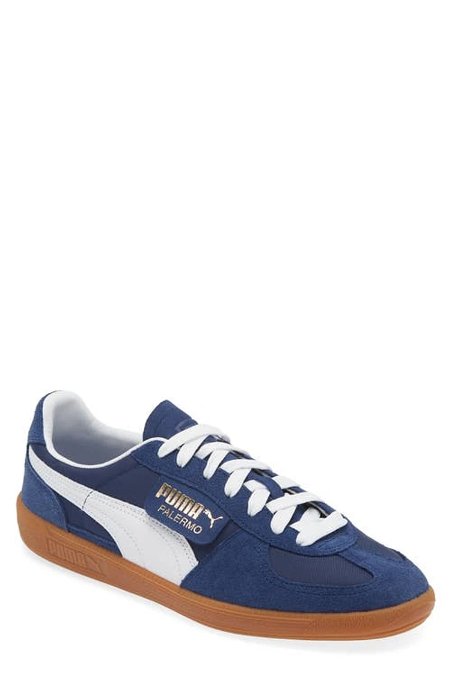 PUMA Palermo Sneaker in New Navy- White-Gold at Nordstrom, Size 13