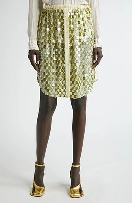 Dries Van Noten Embellished Button Front Skirt Pale Yellow 206 at Nordstrom, Us