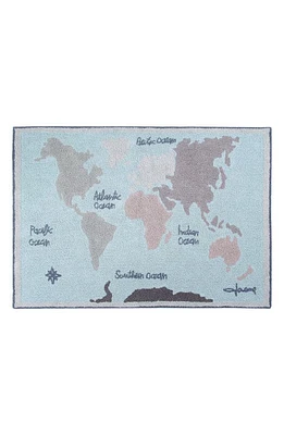 Lorena Canals Vintage Map Washable Recycled Cotton Blend Rug in Blue at Nordstrom