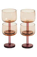 Our Place Set of 4 Party Coupe Glasses in Peach /Rosa at Nordstrom, Size One Size Oz