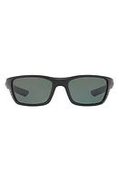 Costa Del Mar 58mm Polarized Wraparound Sunglasses in Black Silver at Nordstrom