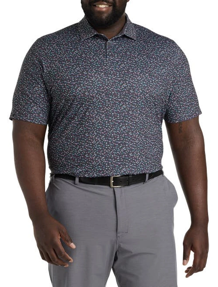 Callaway Chevron Print Polo Shirt Asphalt at Nordstrom,