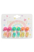 FYNN AND RILEY Kids' Set of 6 Gummy Bear & Flower Earrings in Multi at Nordstrom