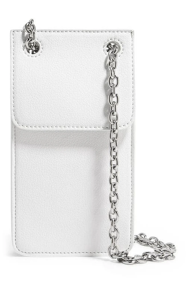 HOUSE OF WANT Vegan Leather Phone Crossbody Bag in White at Nordstrom