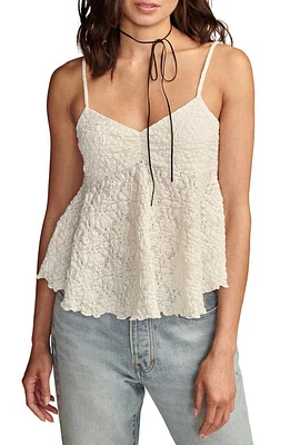 Lucky Brand Texture Lace Camisole Bright White at Nordstrom,